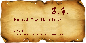 Bunevácz Hermiusz névjegykártya